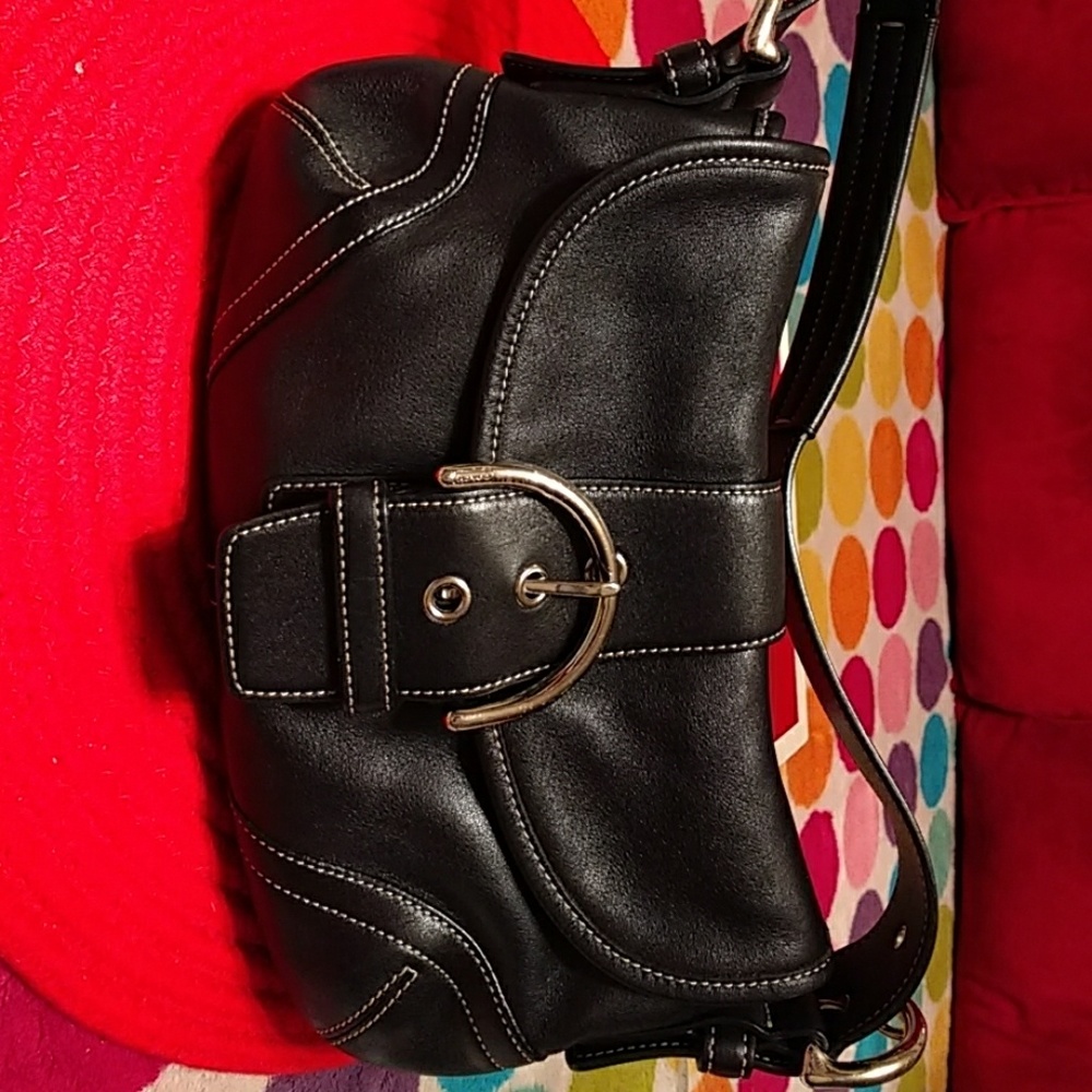 Authentic Coach black leather handbag.